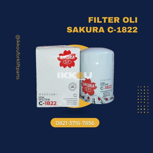 Filter Oli Sakura C-1822 - Harga Spare Part Forklift Murah